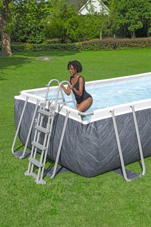Каркасный бассейн Power Steel 549х274х122см, 14812л, фил.-насос 5678л/ч, лестница, тент, Bestway 56998 BW