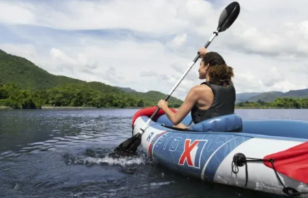 Надувной каяк "Rapid X1 Kayak Set" 290х91см, сиденье, весло 62174, насос 62003, до 120 кг, Bestway 65176 BW