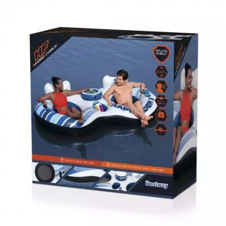 Надувной круг-кресло 251х132см "Rapid Rider II" для двоих, с ручками и подстакаником, до 180кг, Bestway 43113 BW