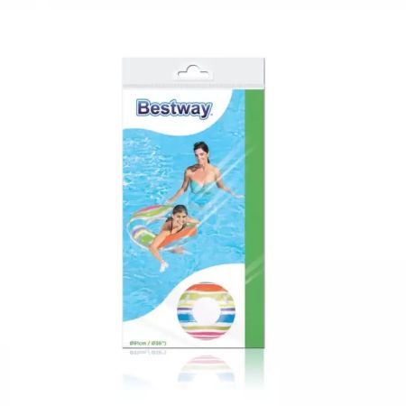 Надувной круг 91см "Полоски" с ручками, Bestway 36010 BW
