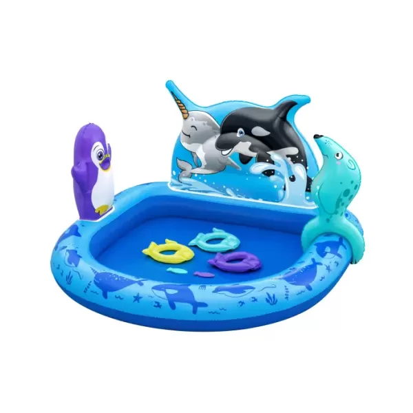 Детский надувной бассейн 134x131x73cм "Polar Pals" с игрушками, 84 л, от 2 лет
