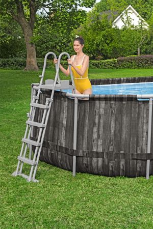 Каркасный бассейн Power Steel 732x366x1.32см, 28068 л, фил.-нас. 9463 л\ч, лестн, тент, попл.-доз, Bestway 561ES BW