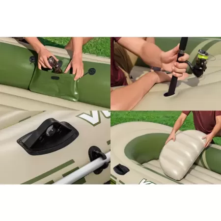 Надувная лодка "Voyager X4 Raft" 350х145см, вёсла 62064, насос 62003, до 480кг, Bestway 65156 BW