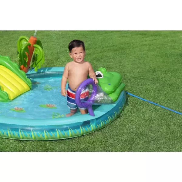 Игровой центр 224х181х72см "Crocodile Cove" с горкой, мячами и игрушками, от 2 лет, Bestway 53166 BW