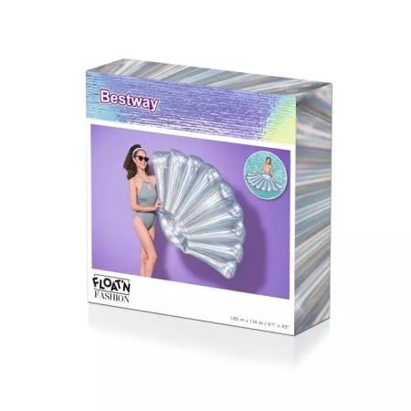 Надувной матрас-плот для плавания 185х114см "Радужная ракушка" до 90кг, Bestway 43414 BW