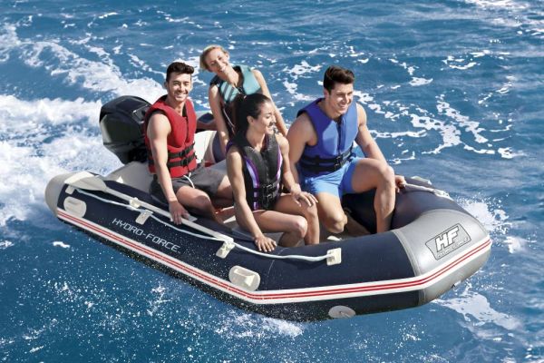 Надувная лодка "Mirovia Pro" 330х162х44см с жёстким дном, вёсла 162см, насос, транец, до 640кг, Bestway 65049 BW