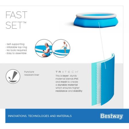 Бассейн Fast Set 244х66см, 2100л, Bestway 57265 BW