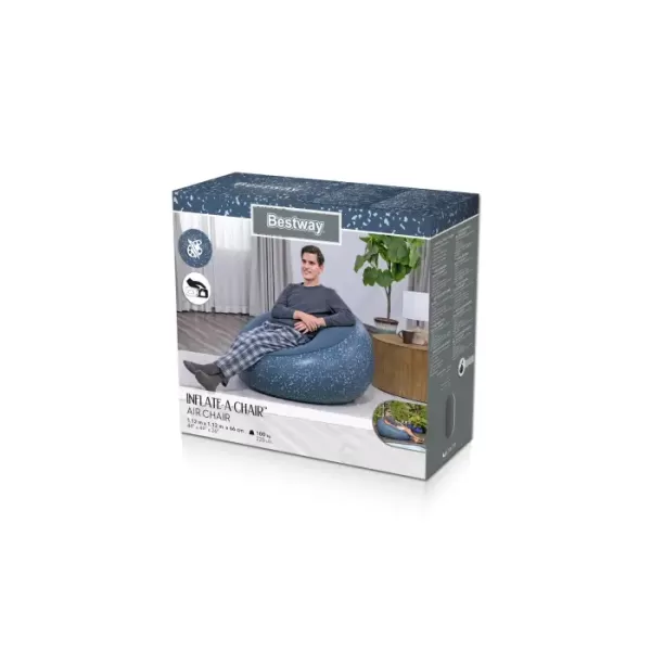 Надувное кресло 112x112x66см "Inflate-A-Chair" синее, до 100кг, Bestway 75154 BW