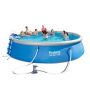 Бассейн Fast Set 549х122см, 21182л, фил.-насос 5678л\ч, лестница, тент, подстилка, Bestway 57212 BW