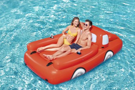 Надувной матрас-шезлонг для плавания 280х149см "Красный грузовик" с холодильником, до 180кг, Bestway 43192 BW