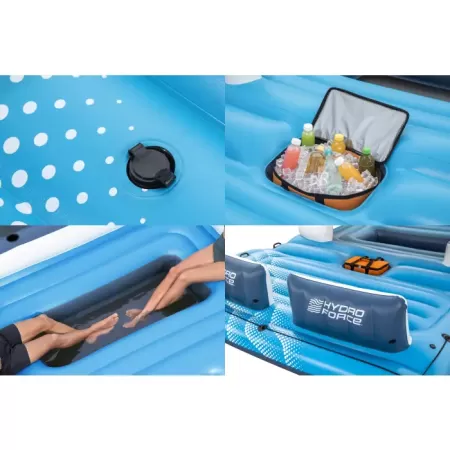 Надувной матрас-остров 389х274см "Tropical Breeze" с навесом, холодил., ручками и подст., до 540кг, Bestway 43105 BW