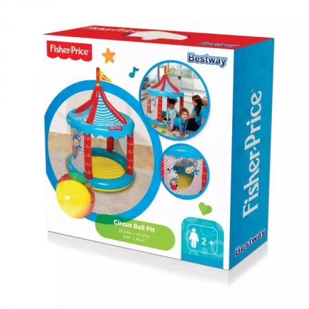 Игровой центр 104х137см "Цирк" с куполом и мячами (25шт), надувное дно, от 2 лет, Bestway 93505 BW