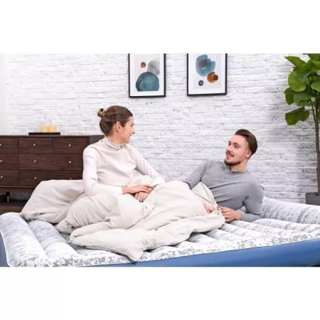 Надувной матрас 152х203х30см "Fashion Flock" с подголовником, встр.насос 220В, до 300кг, Bestway 67836 BW