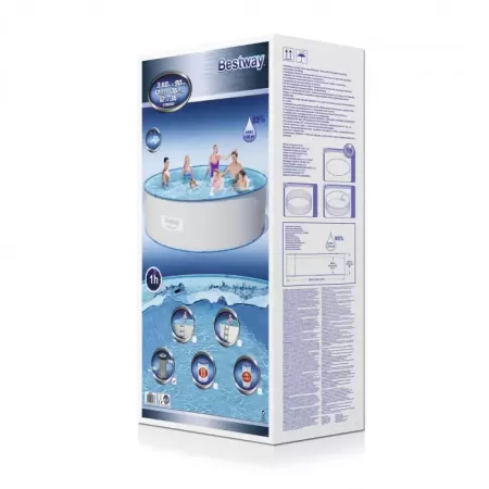 Стальной бассейн Hydrium Splasher Pool Set 360х90см, 8648л, фил.-насос 2006л/ч, лестница, Bestway 56377 BW