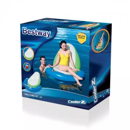 Надувной матрас-шезлонг для плавания 150х140см, Bestway 43136 BW