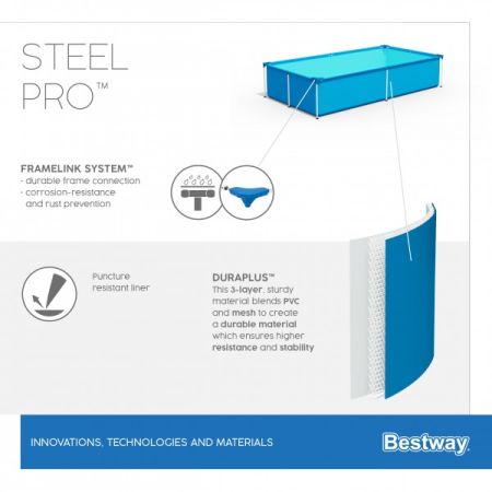 Каркасный бассейн Steel Pro 221х150х43см, 1200л, Bestway 56401 BW