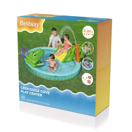 Игровой центр 224х181х72см "Crocodile Cove" с горкой, мячами и игрушками, от 2 лет, Bestway 53166 BW
