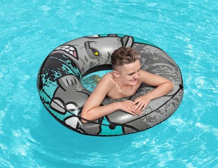 Надувной круг 119см "Носорог" со шнуром, от 12 лет, Bestway 36108 BW