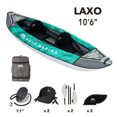 Надувной каяк "Laxo-320" 320x90см, весла, сиденья, киль, сумка, до 180кг, Aqua Marina LA-320