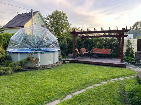 Круглый купольный тент Pool Tent на бассейн диаметром 305см, синий, Pool Tent PT305-B