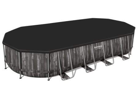 Каркасный бассейн Power Steel 732х366х122см, 25495л, фил.-насос 9463л/ч, лестница, тент, попл.-доз., Bestway 5611T BW