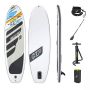 SUP-доска "White Cap" 305x84x12см, насос, весло, лиш, киль, ремнабор, сумка, до 120кг, Bestway 65342 BW