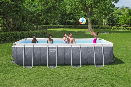 Каркасный бассейн Power Steel 549х274х122см, 14812л, фил.-насос 5678л/ч, лестница, тент, Bestway 56998 BW