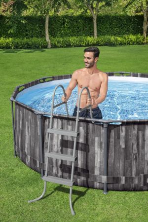 Каркасный бассейн Steel Pro Max 427х107см, 13030л, фил.-насос 3028л/ч, лестница, тент, Bestway 5614Z BW