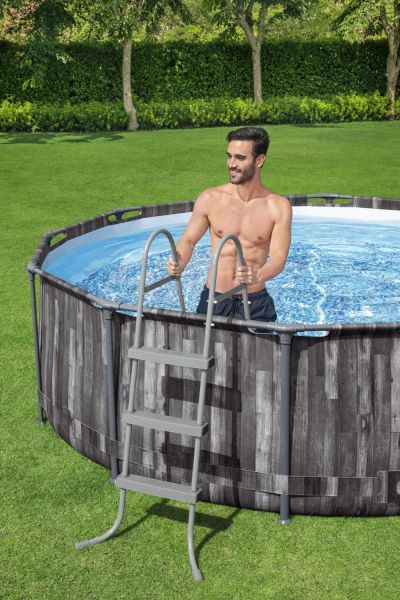 Каркасный бассейн Steel Pro Max 427х107см, 13030л, фил.-насос 3028л/ч, лестница, тент, Bestway 5614Z BW