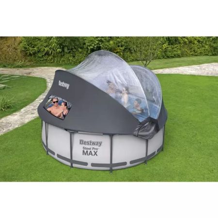 Каркасный бассейн Steel Pro Max 366х100см, 9150л, с навесом, фил.-насос 2006л/ч, лестница, Bestway 5619N BW