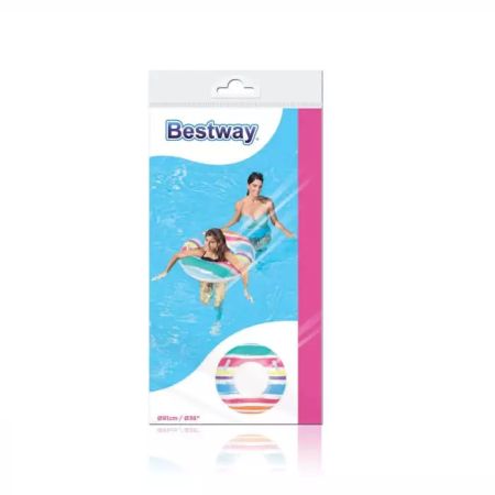 Надувной круг 91см "Полоски" с ручками, Bestway 36010 BW