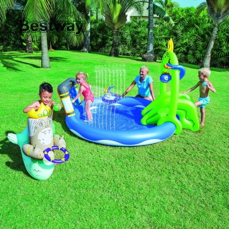 Игровой бассейн 231х193х150см с разбрызгивателем и игрушками, 230л, Bestway 53057 BW