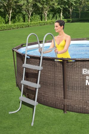 Каркасный бассейн Steel Pro Max 366х100см "Ротанг" 9150л, фил.-насос 2006л/ч, лестница, Bestway 56709 BW