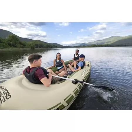 Надувная лодка "Voyager X4 Raft" 350х145см, вёсла 62064, насос 62003, до 480кг, Bestway 65156 BW