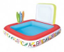 Игровой бассейн 132х132х81см "Школа" с разбрызгивателем и фломастерами, 121л, Bestway 52184 BW