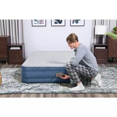 Надувная кровать 152х203х36см "Fortech Snugable Top" встр.насос 220В, до 300кг, Bestway 69135 BW