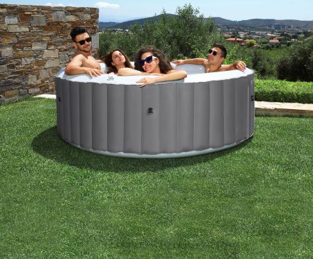 СПА-бассейн 204х70см "Pebble" 930л, круглый, аэромассаж, MSpa LR062U-GR