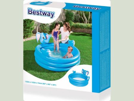 Игровой бассейн 152х152х74см "Слон" с разбрызгивателем, 324л, Bestway 53048 BW