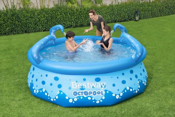 Бассейн с надувным верхом  274x76см "Осьминог" 3153л , Bestway 57397 BW