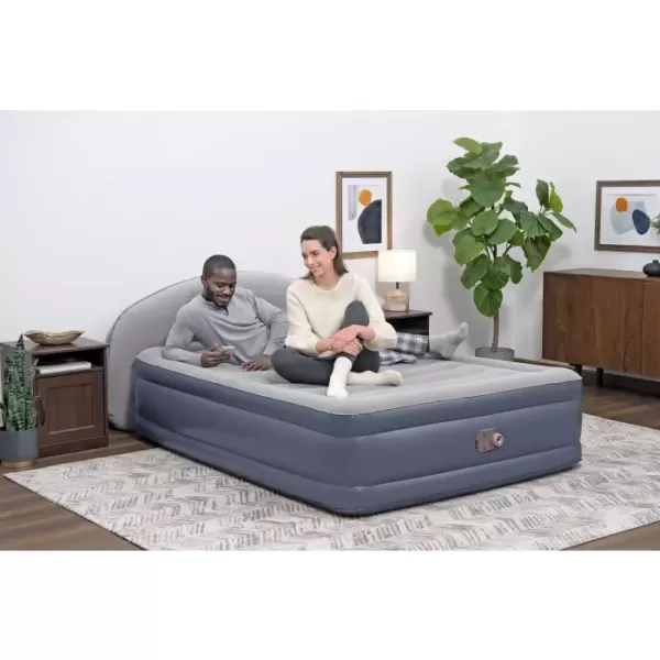 Надувная кровать 229х152х84см со спинкой, встр.насос 220В, до 300кг, Bestway 671BD BW