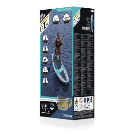 SUP-доска "Aqua Drifter " 335x84x15см , весло, рюкзак, лиш, 3 плавника, ремнабор, водонепроницаемый, Bestway 65392 BW