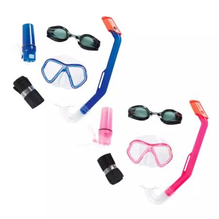 Комплект для плавания Lil' Barracuda (маска, очки, трубка), два цвета, от 3 лет, Bestway 24031 BW