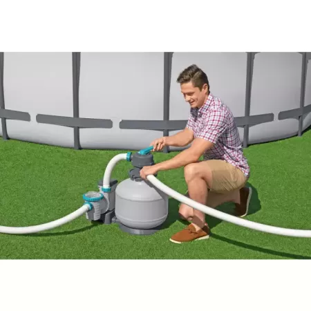 Песочный фильтр-насос 6056л/ч, резервуар для песка 9кг, фракция 0.45-0.85мм, Bestway 58497 BW