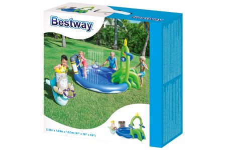 Игровой бассейн 231х193х150см с разбрызгивателем и игрушками, 230л, Bestway 53057 BW