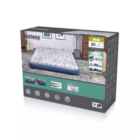 Надувной матрас 152х203х30см "Fashion Flock" с подголовником, встр.насос 220В, до 300кг, Bestway 67836 BW