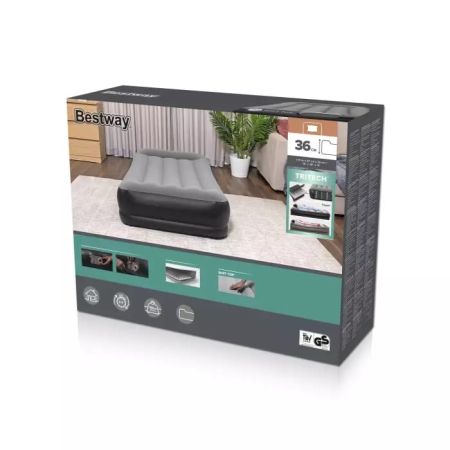 Надувная кровать 97х191х36см с подголовником, встр.насос 220В, до 150кг, Bestway 67723 BW