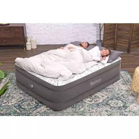 Надувная кровать 152х203х56см "Tritech Fashion Flock" встр.нас. 220В, до 300кг, Bestway 6713E BW