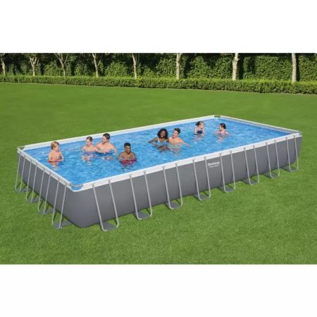 Каркасный бассейн Power Steel 956х488х132см, 52231л, песч.фил.-нас. 8327л/ч, лестн., тент, Bestway 56623 BW