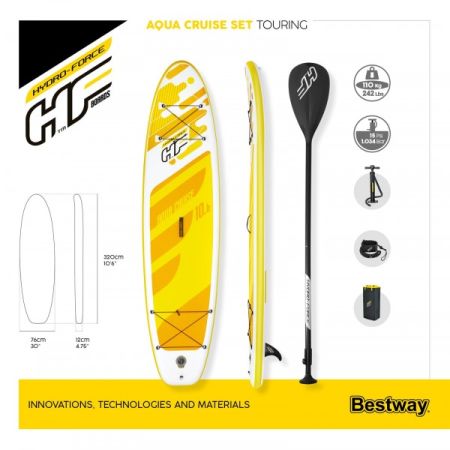 SUP-доска "Aqua Cruise" 320x76x12см, насос, весло, лиш, ремнабор, сумка, до 110кг, Bestway 65348 BW