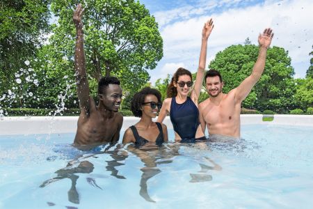 Каркасный бассейн Power Steel 549х274х122см, 14812л, фил.-насос 5678л/ч, лестница, тент, Bestway 56998 BW